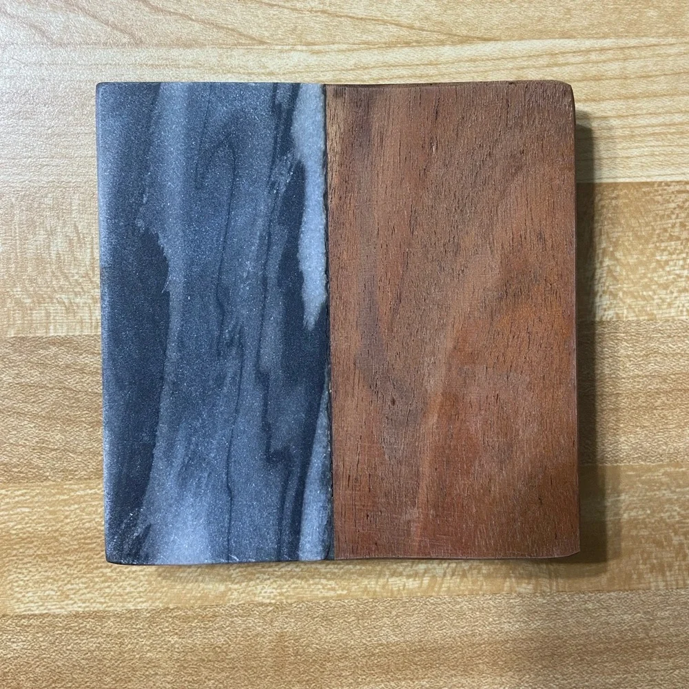 Wood and Marble Coasters Set